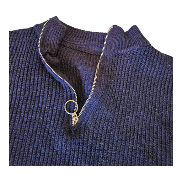 Shein Size 12 Blue and White Striped Long Sleeve Sweater - Picture 3 of 8